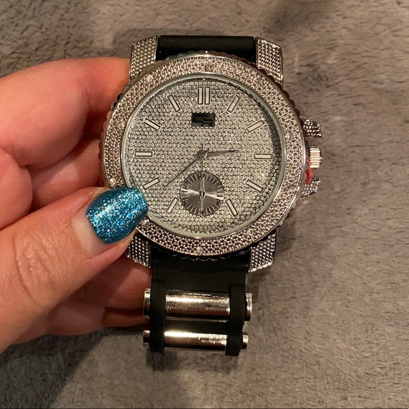 Other - Silver black bling classic classy watch